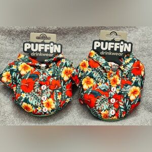 Pair of Puffin Drink Wear 12oz & 16oz Insulated Can Jackets - Aloha